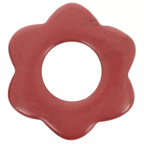 Colgante flor 20 mm - Jaspe rojo x1