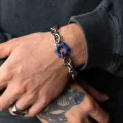 Colgante flor 20 mm - Lapislázuli x1