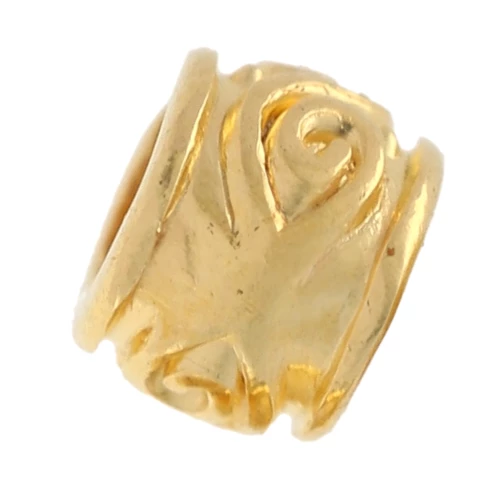 Tubos con agujeros grandes 3x3,5 mm - Dorado con oro fino x10