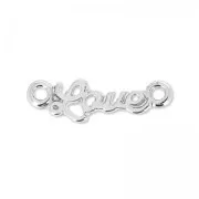 Separador 2 anillos Made by Me Love 19 x 5.5 mm plateado