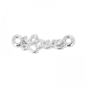 Separador 2 anillos Made by Me Love 19 x 5.5 mm plateado