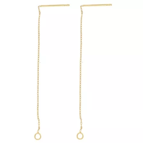 Cadenas pasantes de malla Forçat de 57 mm - Acero inoxidable 304L Dorado x2