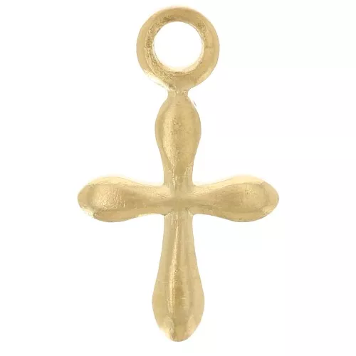 Dije de cruz 11x6,5 mm para bisutería - Dorado x6