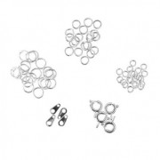 Surtido de 4 cierres y 54 anillos Made by Me plateado|raw }}