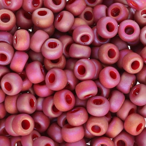 Rocalla Miyuki 6/0 4696 - Esmaltado opaco Rojo Oscuro Mate AB x8g