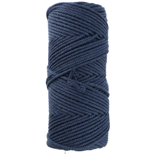 Bobina de cordón de algodón para macramé de 2 mm - Indigo x100m