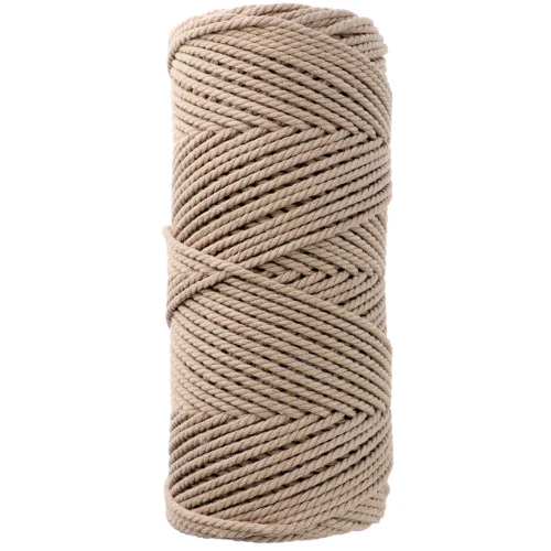 Bobina de cordón de algodón para macramé de 2 mm - Arena x100m