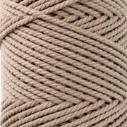 Bobina de cordón de algodón para macramé de 2 mm - Arena x100m