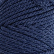 Bobina de cordón de macramé de algodón 3 mm - Indigo x50m