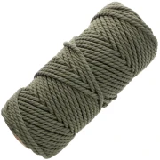Kaki - Bobina de cordón de algodón para macramé de 3 mm - Caqui x100m Bobina de cordón de algodón para macramé de 3 mm - Caqui x100m
