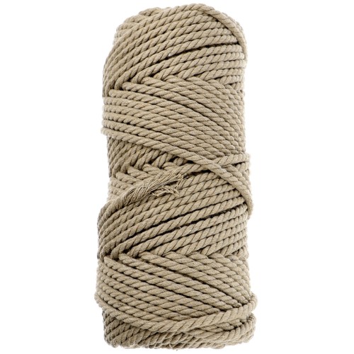 Bobina de cordón de algodón para macramé de 3 mm - Arena x50m