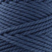 Bobina de cordón de algodón para macramé de 5 mm - Indigo x50m
