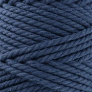 Bobina de cordón de algodón para macramé de 5 mm - Indigo x50m