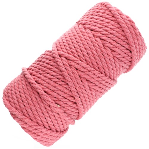 Bobina de cordón de algodón para macramé de 5 mm - Rosa viejo x50m
