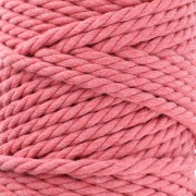 Bobina de cordón de algodón para macramé de 5 mm - Rosa viejo x50m