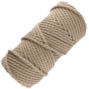 Bobina de cordón de algodón para macramé de 5 mm - Arena x50m