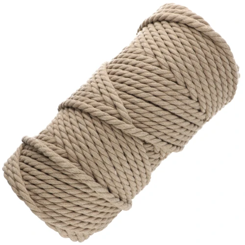 Bobina de cordón de algodón para macramé de 5 mm - Arena x50m