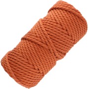 Bobina de cordón de algodón para macramé de 5 mm - Terracota x50m