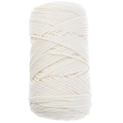 Bobina de cordón de algodón para macramé Cotton Air Glitter 1 mm - Crema x90m