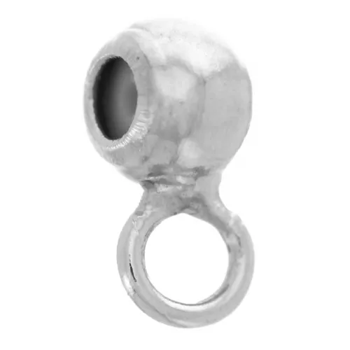 Dije de enganche de cuenta pasante de 3 mm con agujero de 0,5 mm - Plateado x10