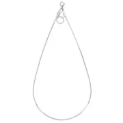 Portapendientes de gota 58x28 mm con aro - Plateado x2