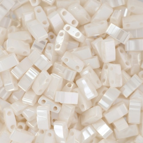 Miyuki Half Tila Beads 5x2.3x1.9mm HTL592 Antique Ivory Pearl Ceylon Paquete de 100g