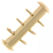 Cierre deslizante de 3 filas con anillos perpendiculares 21mm - Dorado x1