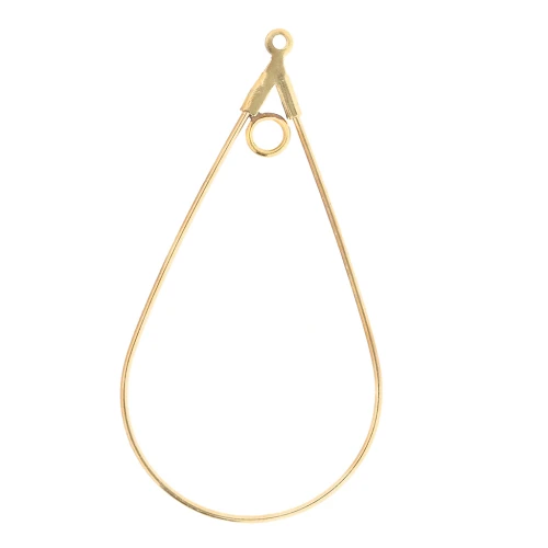 Pendientes de aro simple 44x23mm - Acero inoxidable Dorado x2