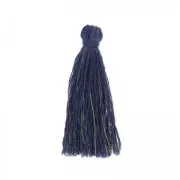 Pompón imitación de seda 40 mm Dorado/Azul Marino x1