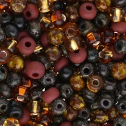 Preciosa Perles rocailles 6/0 4 mm - Mix Marron Picasso x20g