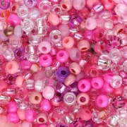 Cuentas de Rocalla Preciosa 8/0 de 3 mm - Mezcla multicolor rosa x 20 g