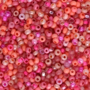 Cuentas de Rocalla Preciosa 11/0 de 2 mm - Mezcla rosa y salmón x 20 g