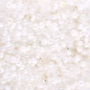 Cuentas de Rocalla Preciosa 11/0 2 mm - Mezcla de blanco y transparente x 20 g