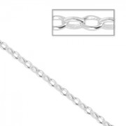 Cadena eslabón ovalado 2.7 mm plateado x 1m|raw }}