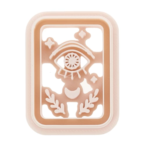 3er ojo tarot tarjeta perforadora 35.5x25mm polímero biodegradable - Beige