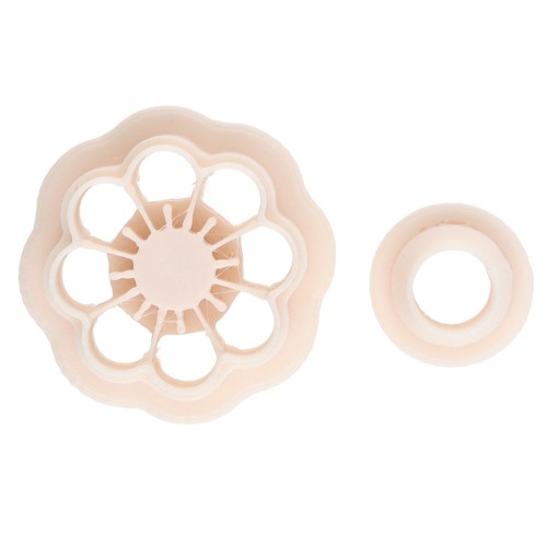 Juego de cortapastas flor de margarita de 18 mm en polímero biodegradable - Beige