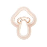 Mini emporte-pièce champignon 19x14 mm en polymère biodégradable - Beige x1