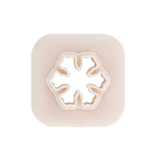 Mini cortapastas copo de nieve 12x11 mm en polímero biodegradable - Beige x1