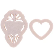 Set de cortapastas Ex-voto corazón 31x20,5 mm en polímero biodegradable - Beige