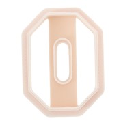 Cortapastas octogonal calado de 31 x 22 mm de polímero biodegradable - Beige x1