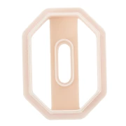 Cortapastas octogonal calado de 31 x 22 mm de polímero biodegradable - Beige x1