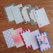 Tarjetas de joyería 9x6 cm - Estampado guinga - Rosa - Blanco x20