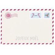 Tarjetas de joyería 6x9 cm - motivo postal de Navidad - Beige - Lías de vino x20