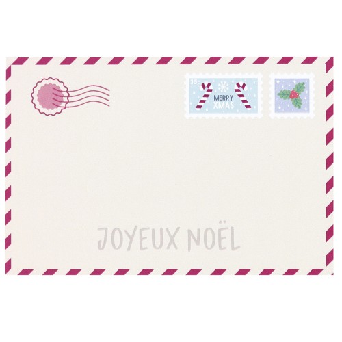 Tarjetas de joyería 6x9 cm - motivo postal de Navidad - Beige - Lías de vino x20