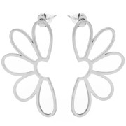 Ganchos pendientes flor hueca 41x24 mm - acero inoxidable 304 x2|raw }}