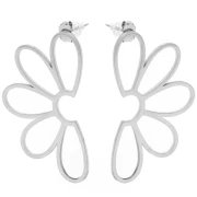 Ganchos pendientes flor hueca 41x24 mm - acero inoxidable 304 x2
