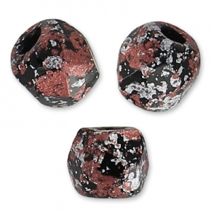 Facetadas 3 mm Jet Tweedy Red x50