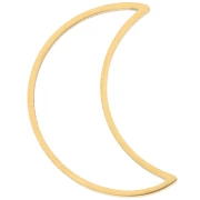 Anillo de montaje lunar de 25x17 mm - Acero inoxidable 316L chapado en oro x1