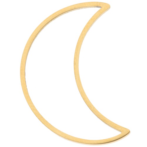 Anillo de montaje lunar de 25x17 mm - Acero inoxidable 316L chapado en oro x1