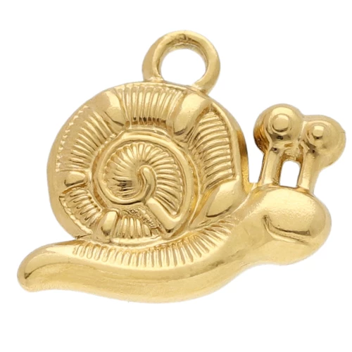 Dije de caracol 16x19 mm - Acero inoxidable 304 Dorado x1